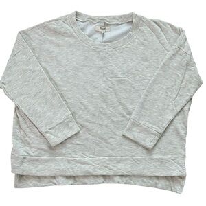 Madewell Cropped Crewneck Sweatshirt Beige Size Medium Cozy Relaxed Casual